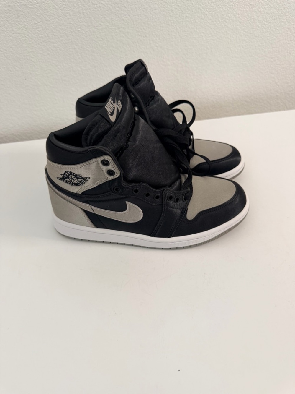Air Jordan 1 Size 3Y Retro High OG PS Satin Shadow Black Grey FD5304-010 New - Picture 1 of 5